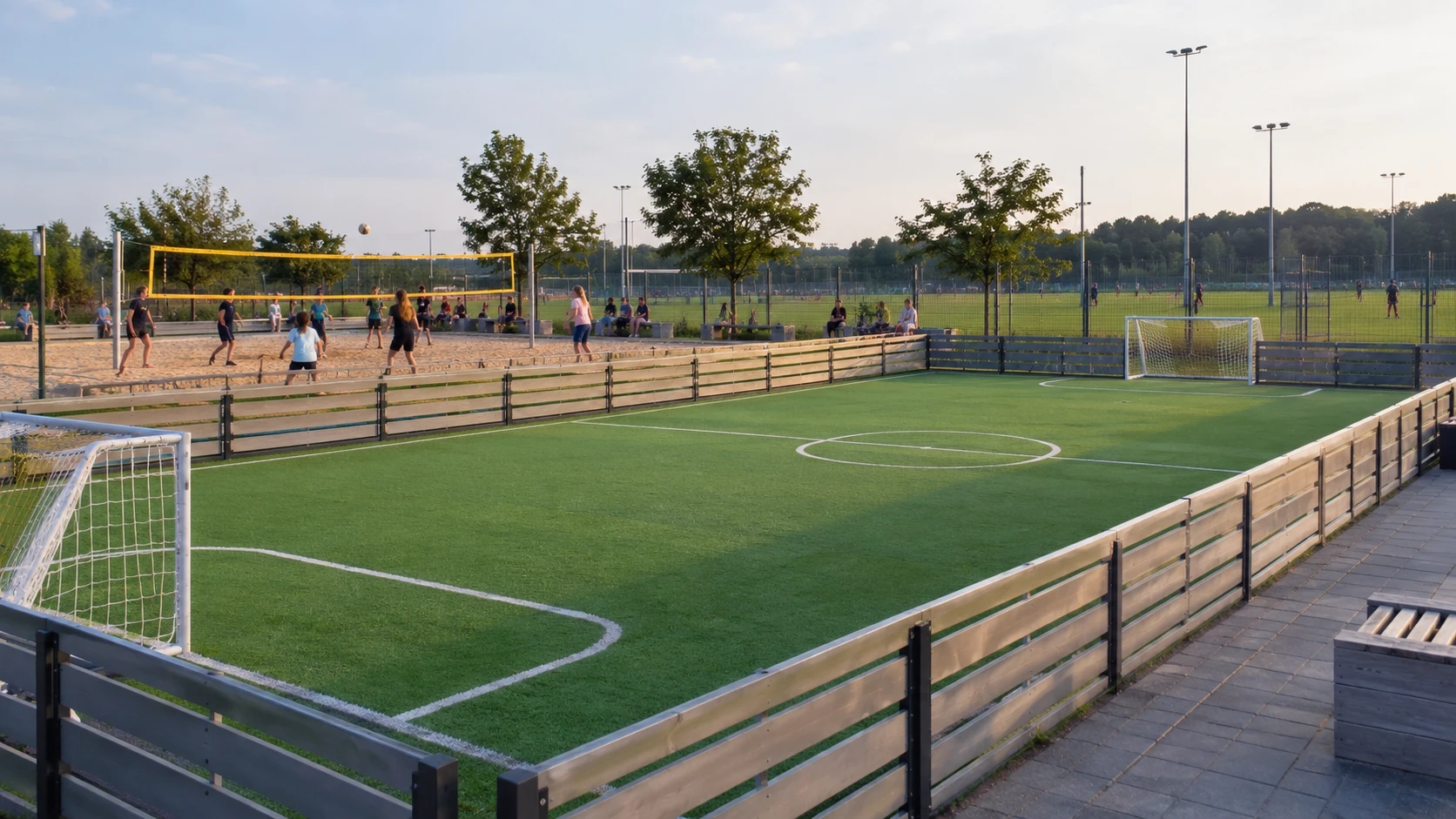 Mini-Bolzplatz und Soccer Court